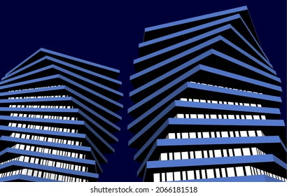 Diseño gráfico de arquitectura abstracta dibujo 3d