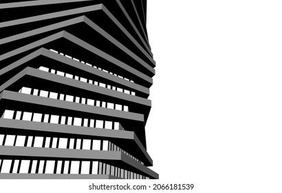 Abstraktes Grafikdesign der Architektur, 3D-Zeichnung
