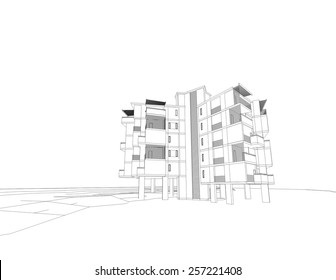 Abstract architecture. House building. 