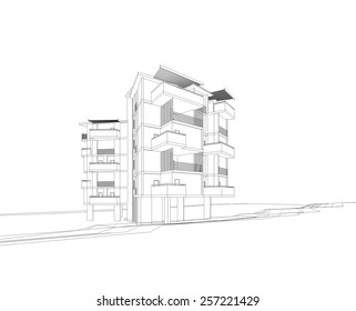 Abstract architecture. House building. 