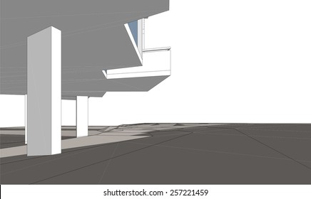 Abstract architecture. House building. 