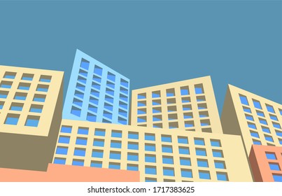 abstract architecture house concept sketch 3d illustration