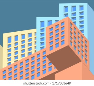abstract architecture house concept sketch 3d illustration