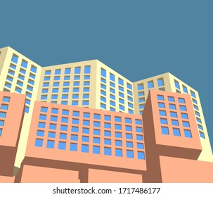 abstract architecture house concept sketch 3d illustration