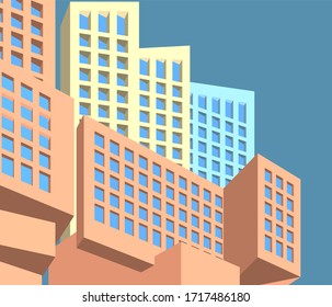 abstract architecture house concept sketch 3d illustration