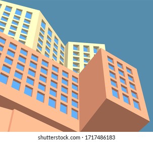 abstract architecture house concept sketch 3d illustration