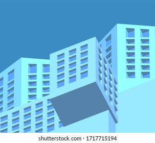 abstract architecture house concept sketch 3d illustration