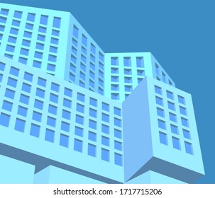 abstract architecture house concept sketch 3d illustration