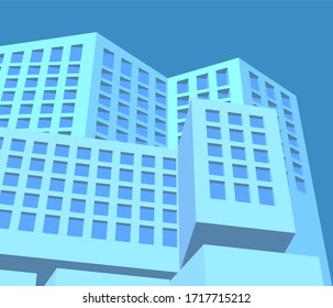 abstract architecture house concept sketch 3d illustration