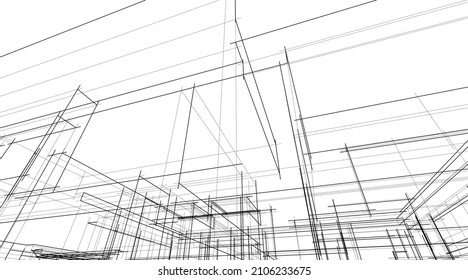 dibujo vectorial de líneas de arquitectura abstracta 