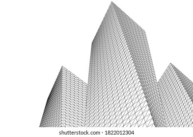 
abstract architecture linear conceptual geometry 3d rendering