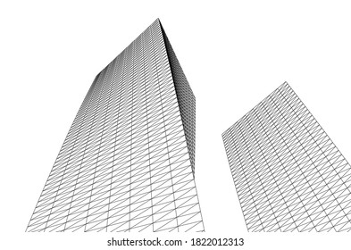 
abstract architecture linear conceptual geometry 3d rendering