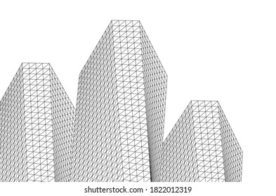 
abstract architecture linear conceptual geometry 3d rendering