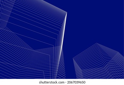 dibujo digital lineal de arquitectura abstracta