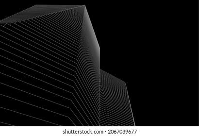 dibujo digital lineal de arquitectura abstracta