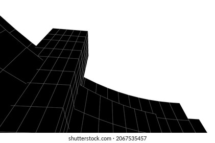 abstract architecture linear digital drawing