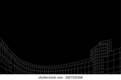 dibujo digital lineal de arquitectura abstracta