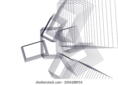 Abstract architecture. Linear geometric background