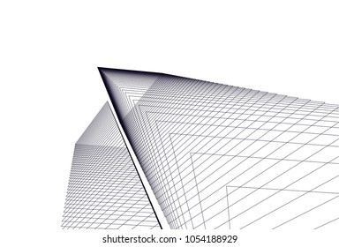 Abstract architecture. Linear geometric background