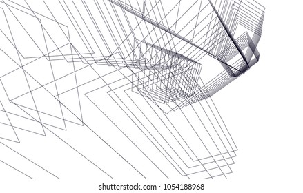 Abstract architecture. Linear geometric background