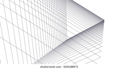 Abstract architecture. Linear geometric background