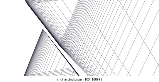 Abstract architecture. Linear geometric background