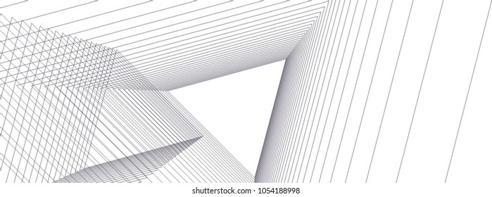 Abstract architecture. Linear geometric background