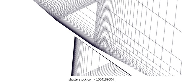 Abstract architecture. Linear geometric background