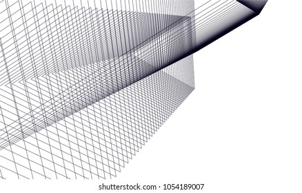 Abstract architecture. Linear geometric background