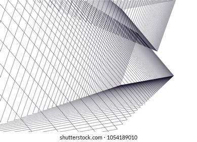 Abstract architecture. Linear geometric background