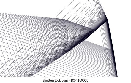 Abstract architecture. Linear geometric background