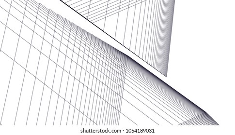 Abstract architecture. Linear geometric background
