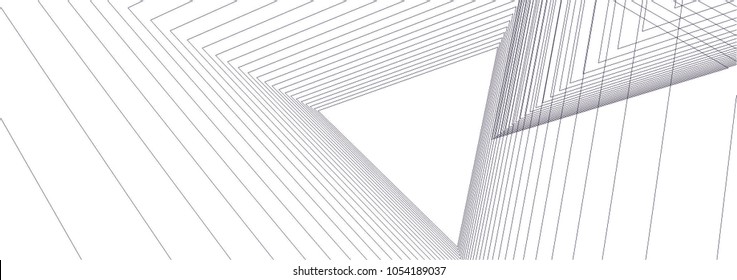 Abstract architecture. Linear geometric background