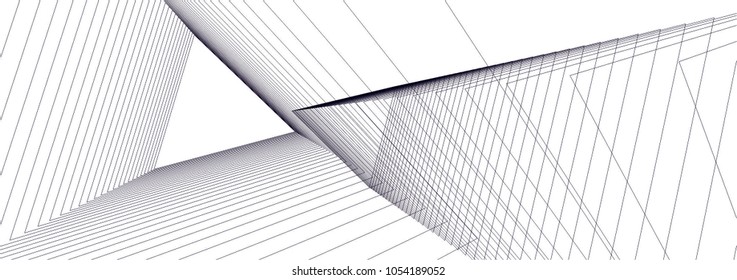 Abstract architecture. Linear geometric background