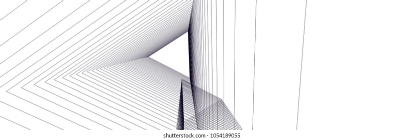 Abstract architecture. Linear geometric background