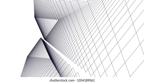 Abstract architecture. Linear geometric background