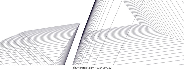 Abstract architecture. Linear geometric background