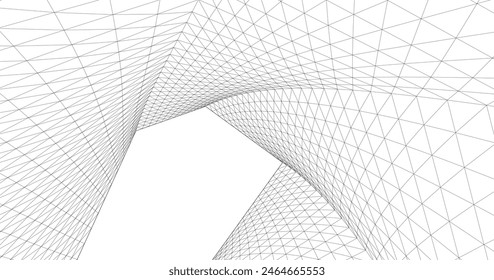 abstract architecture linear structure 3d illustration