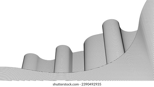 abstract architecture linear surface 3d rendering