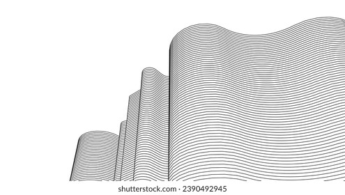 abstract architecture linear surface 3d rendering