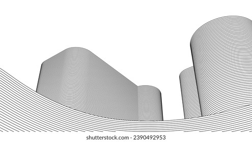 abstract architecture linear surface 3d rendering