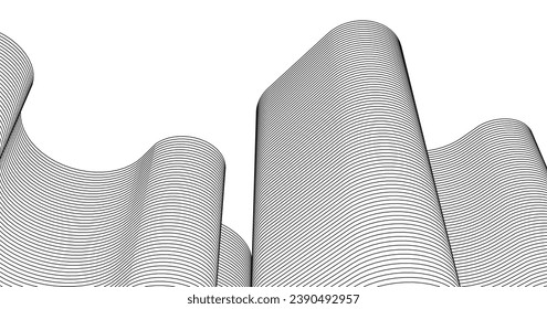 abstract architecture linear surface 3d rendering