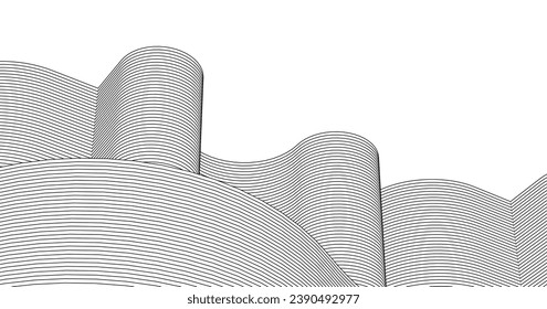 abstract architecture linear surface 3d rendering