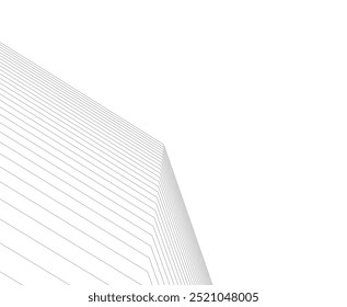 Abstract architecture linear vector 3d illustration on white background 
