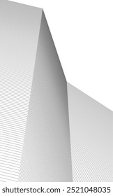 Abstract architecture linear vector 3d illustration on white background 