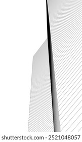 Abstract architecture linear vector 3d illustration on white background 