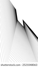 Arquitetura abstrata vetor linear ilustração 3d sobre fundo branco 