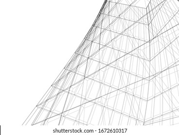 Arquitectura abstracta. Fondo 3d de malla
