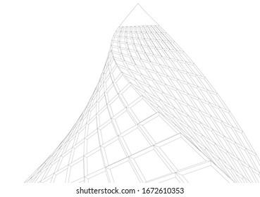 Arquitectura abstracta. Fondo 3d de malla