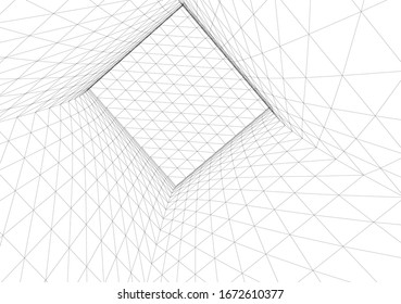 Abstract architecture. Mesh 3d background